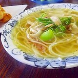 そら豆のスープパスタ